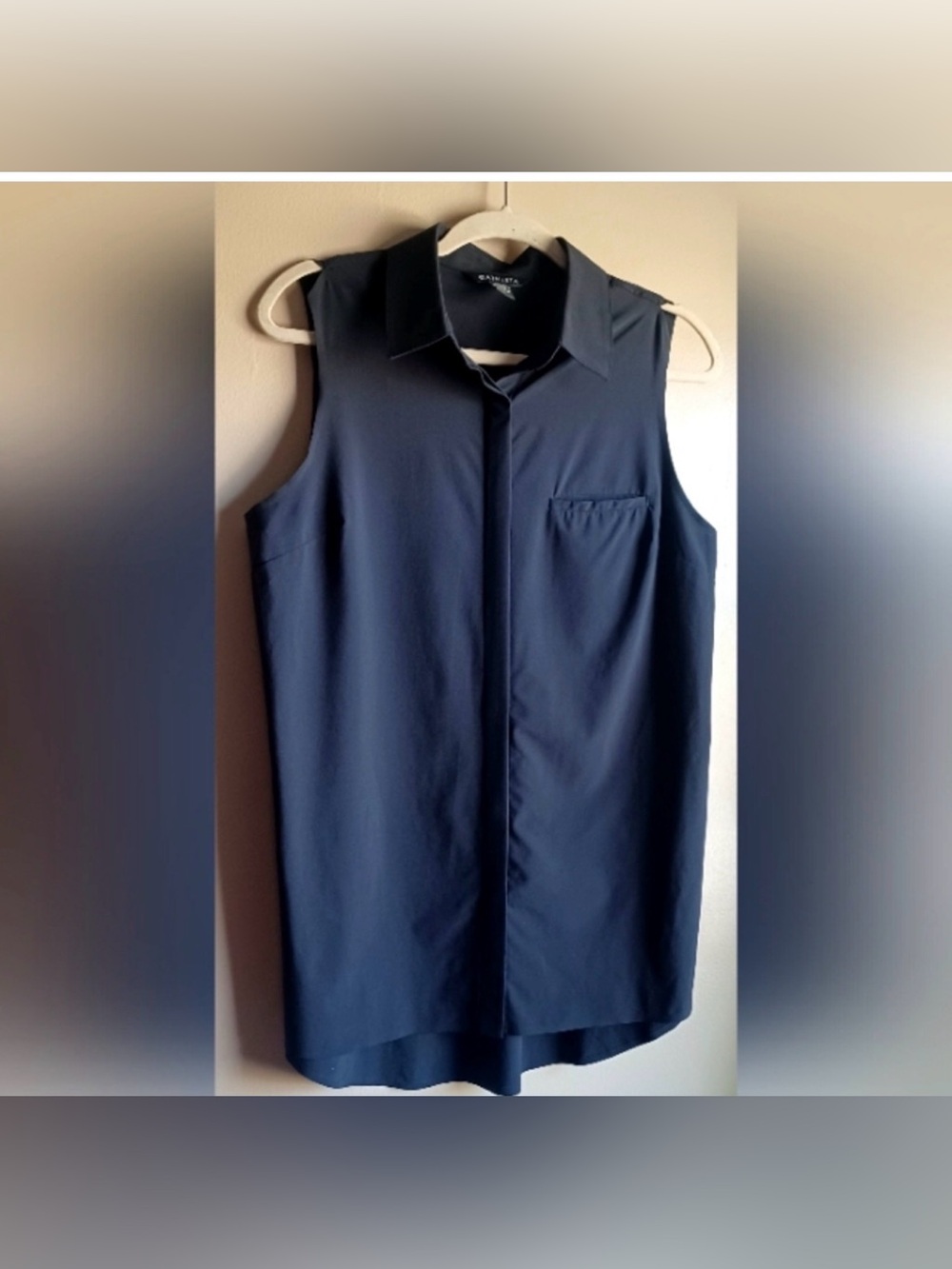 Athleta Sleeveless Black Collared Tank Top